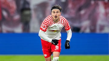 LEIPZIG, GERMANY - JANUARY 20: Eljif Elmas of RB Leipzig in action during the Bundesliga match between RB Leipzig and Bayer 04 Leverkusen at Red Bull Arena on January 20, 2024 in Leipzig, Germany. (Photo by Boris Streubel/Getty Images)
