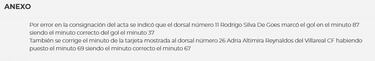El acta del Real Madrid-Villarreal, un galimatías: ‘baile’ en los goles