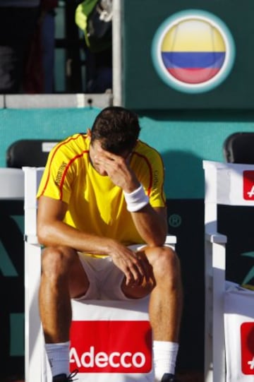 Tenis, Chile v Colombia, Copa Davis 2016.
         , durante el partido de dobles entre Chile ante Colombia por la segunda ronda del Grupo I Americano de Copa Davis.
Iquique, Chile
17/07/2016.
Alex DÃ­az DÃ­az/Photosport