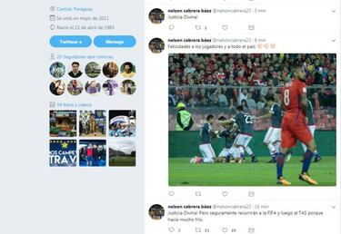 Cabrera se ríe de Chile tras la derrota: "Recurrirán al TAS"