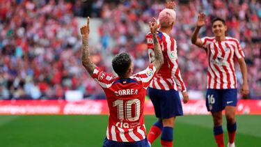 Atlético de Madrid 3-0 Osasuna | Caño de Griezmann en línea de tres cuartos, De Paul recogió el balón y filtró a Correa para finalizar por el palo corto raso.