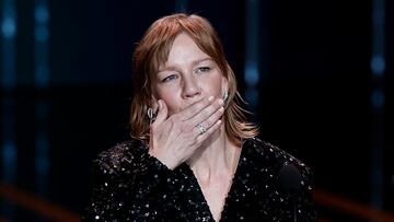 Actress Sandra Huller reacts as she receives the Best Actress Award for her role in the film "Anatomie d'une Chute" (Anatomy of a Fall) during the 49th Cesar Awards ceremony in Paris, France, February 23, 2024. REUTERS/Benoit Tessier