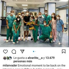Milan Vader visita el hospital en el que le salvaron la vida