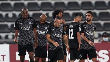 Los jugadores del Al-Sadd celebran uno de los goles.