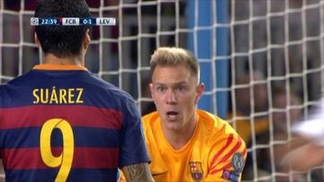 Ter Stegen abroncó a Suárez por el tanto de Papadopoulos