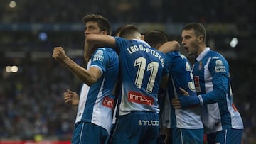 El Espanyol celebra un gol.