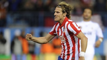 Forlán le marcó de penalti al Real Madrid.