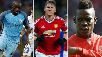Toure, Schweinsteiger y Balotelli.