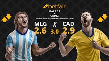 Málaga CF vs. Cádiz CF: horario, dónde ver, pronósticos y clasificación