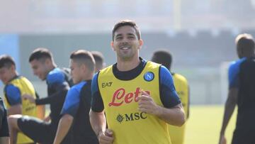 Gio Simeone, entrenando con el Nápoles.