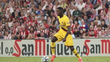 Soccer: La Liga - Athletic de Bilbao v Barcelona
 
 Dembele of Barcelona in action during La Liga Spanish championship, , football match between Athletic de Bilbao and Barcelona, August 16th, in Nuevo San Mames Stadium, Bilbao, Spain.
 
 
 16/08/2019 ONLY