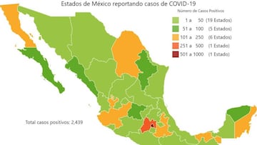 Mapa y casos de coronavirus en México por estados hoy 6 de abril