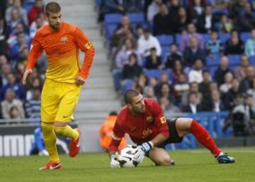 Victor Valdés y Gerard Piqué.