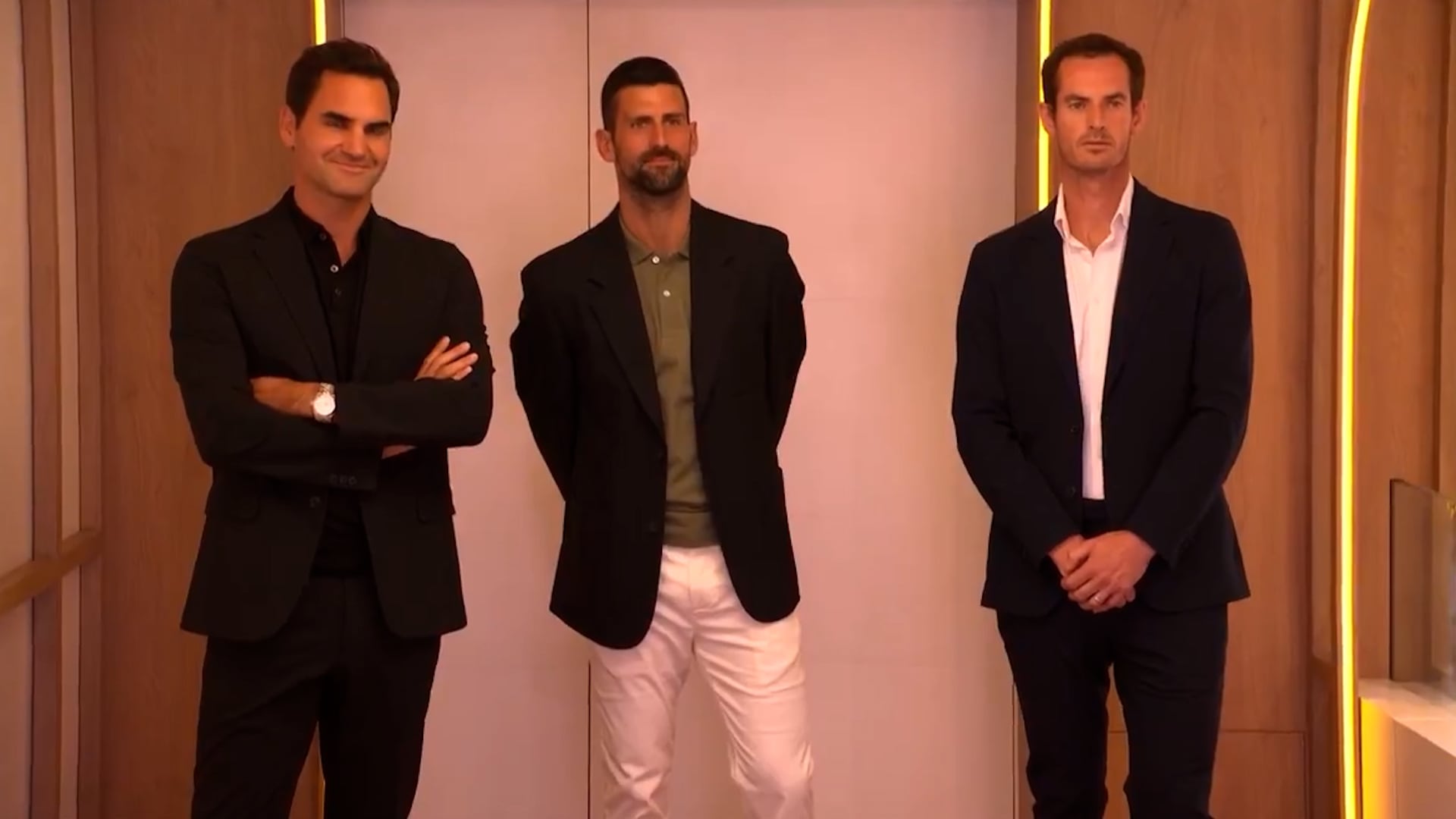 Emocin en estado puro: de golpe aparecen Federer, Djokovic y Murray y Rafa no puede controlarse