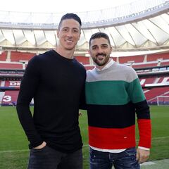 Así ha sido la visita de Torres y Villa a la plantilla del Atleti