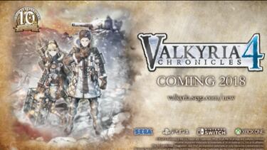 SEGA anuncia Valkyria Chronicles 4 para PS4, Xbox One y Switch
