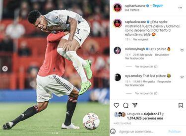 Varane y la foto con Luis Díaz para destacar triunfo del United