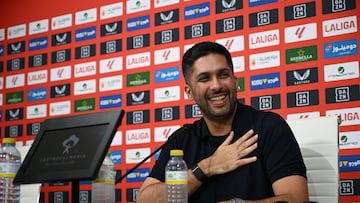 Al-Khereiji, en su primera comparecencia como mandatario del Almería.