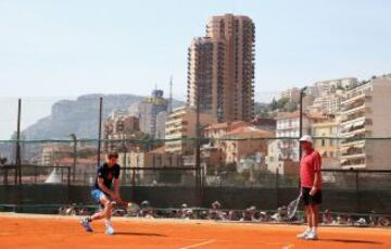 Andy Murray con su entrenador Ivan Lendl durante una sesión de entrenamiento