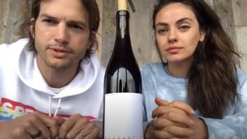 Ashton Kutcher y Mila Kunis lanzan vino para recaudar fondos, 2020.