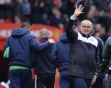 Leicester City's manager Claudio Ranieri waves after Manchester United - Leicester City at Old Trafford.