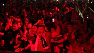 Soccer Football - Champions League Final - Liverpool fans watching the final in Liverpool - Liverpool, Britain - June 1, 2019 Fans react REUTERS/Lee Smith