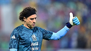 Guillermo Ochoa of Mexico during the Quarterfinals first leg match between Honduras and Mexican National Team (Mexico) as part of the Concacaf Nations League 2024-2025 at Francisco Morazan Stadium on November 15, 2024 in San Pedro Sula, Honduras.