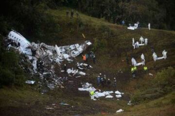 Operaciones de rescate del accidente a¨¦reo del vuelo que transportaba al Chapecoense.