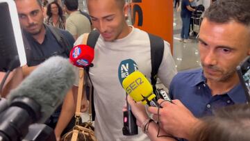 El delantero Mateo Joseph en su llegada a Palma para firmar por el Mallorca.