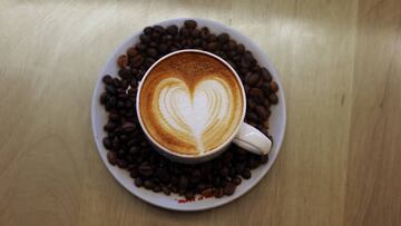 SRINAGAR, KASHMIR, INDIA : A latte art is seen at a cafe on the International Coffee Day in Srinagar, Kashmir. International Coffee Day is observed on every 1st of October to celebrate and promote coffee as a beverage, with activities taking place all over the world. (Photo by Faisal Khan/Anadolu Agency via Getty Images)