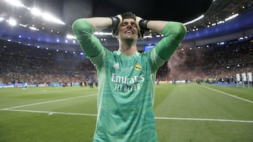 Courtois, tras ganar la Champions en el Stade de France.