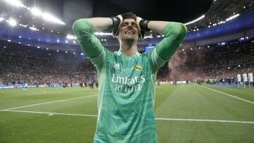 Courtois, tras ganar la Champions en el Stade de France.