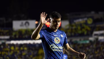 Richard Sanchez of America during the 9th round match between America and Leon as part of the Liga BBVA MX, Torneo Clausura 2025 at Ciudad de los Deportes Stadium, on February 19, 2025 in Mexico City, Mexico.