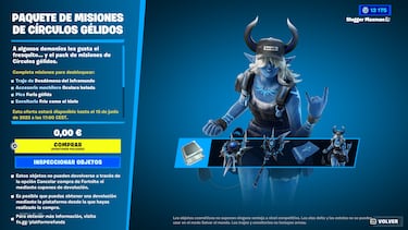 Consigue gratis la skin Desdémona del Inframundo y el Pack de Misiones de Círculos Gélidos en Fortnite