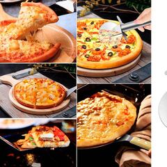 Tenemos el set con bandejas para pizza y cortador que es superventas en Amazon