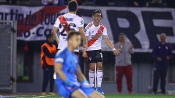 Rafael Santos Borr&eacute; celebrando un gol con River Plate.