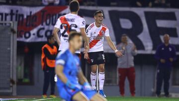 Rafael Santos Borr&eacute; celebrando un gol con River Plate.