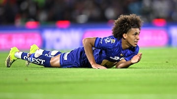 Adalberto Carrasquilla of Pumas during the 12th round match between Pumas UNAM and America as part of the Liga BBVA MX Varonil, Torneo Clausura 2026 at Olimpico Universitario Stadium, on March 21, 2026 in Mexico City, Mexico.