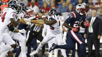Sep 22, 2016; Foxborough, MA, USA; New England Patriots running back LeGarrette Blount (29) breaks free for a touchdown during the fourth quarter against the Houston Texans at Gillette Stadium. The Patriots won 27-0. Mandatory Credit: Greg M. Cooper-USA TODAY Sports