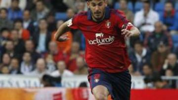 Joan Oriol, durante un partido de Osasuna en el Bernabéu.