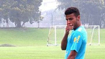 Rafinha Alcántara, durante una concentración con Brasil.