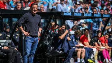 Carlos Carvalhal durante el partido disputado contra el Almería en Balaídos.