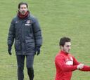 El Atlético trabajó sin Tiago, Adrián y Mario Suárez