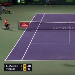 Última locura de Kyrgios: caño que indigna a Alexander Zverev