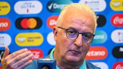 Brazil's national football team head coach Dorival Junior speaks during a press conference ahead of the Conmebol 2024 Copa America tournament group D football match between Brazil and Costa Rica at SoFi Stadium in Inglewood, California on June 23, 2024. (Photo by Patrick T. Fallon / AFP)