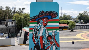 Así luce parte del mural en honor a Maradona