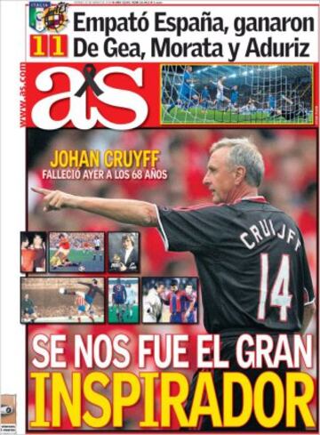 Todos los medios deportivos se acuerdan de Johan Cruyff