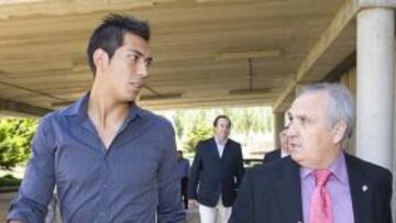 <b>SINTONÍA. </b>El máximo goleador de Segunda División de la pasada temporada y Alfonso García se vieron y están en sintonía.