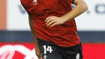 <b>CÓMODO. </b>Raúl García celebra un gol en el Reyno de Navarra.