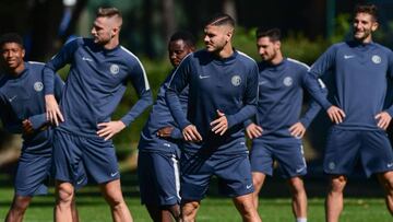 Entrenamiento del Inter con Icardi al frente.